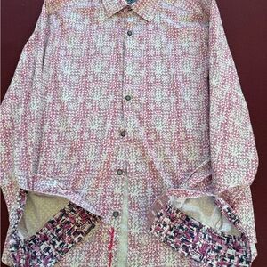 Robert Graham Pink and White Patterned Shirt